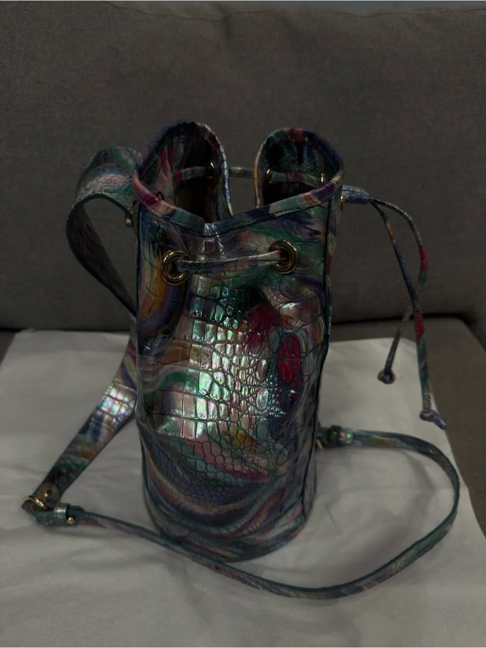 Brahmin Iridescent Multicolor Backpack with Matching Wallet